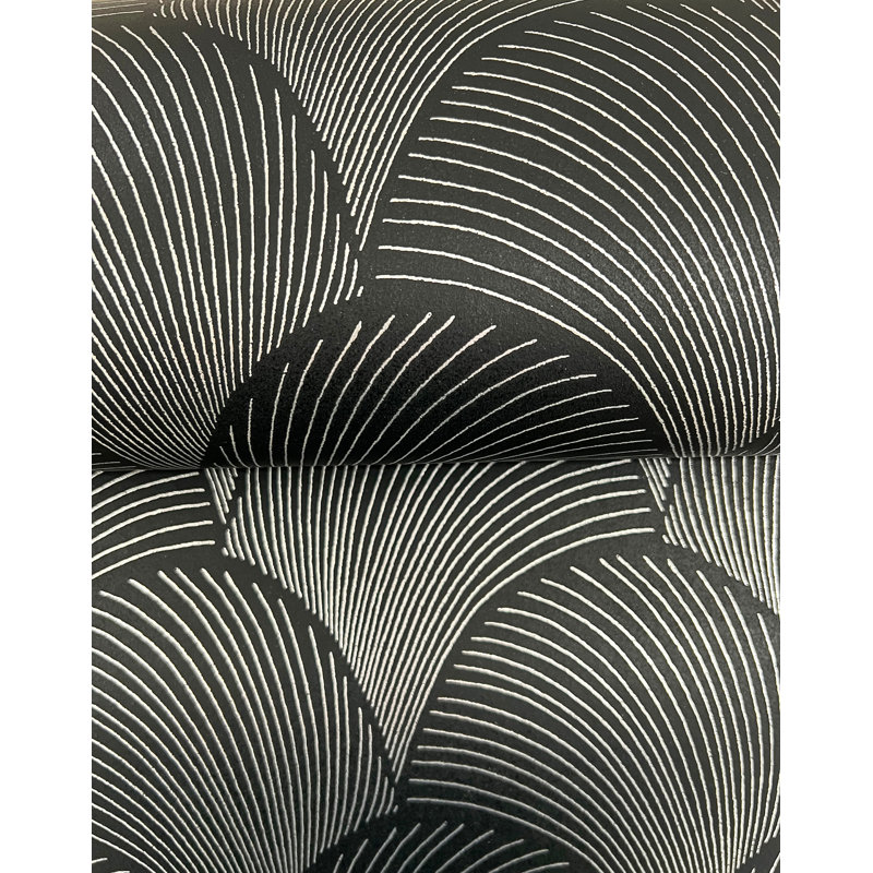 Papier peint métallique festonné, Noir