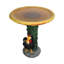 Bain d'oiseaux en béton à colonne avec détails de tournesol de style architectural - finition jaune classique, l 20 po x H 23 po