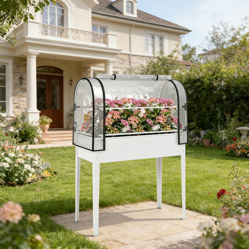 Elevated Plant Boxs,Raised Garden Bed,Flower Boxs, White