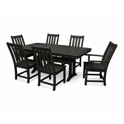 Vineyard 7-Piece Dining Set with Trestle Legs -  POLYWOODÂ®, PWS343-1-BL