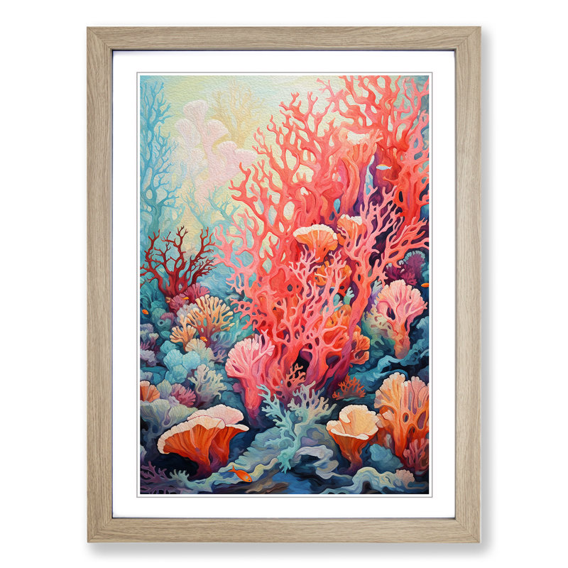 Single Picture Frame Print on Wood, Oak Framed, 46cm H x 34cm W