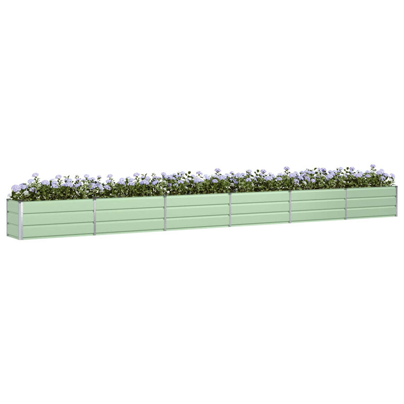  Planter Galvanised Steel, 45cm H x 580cm W x 50cm D, Pastel Green