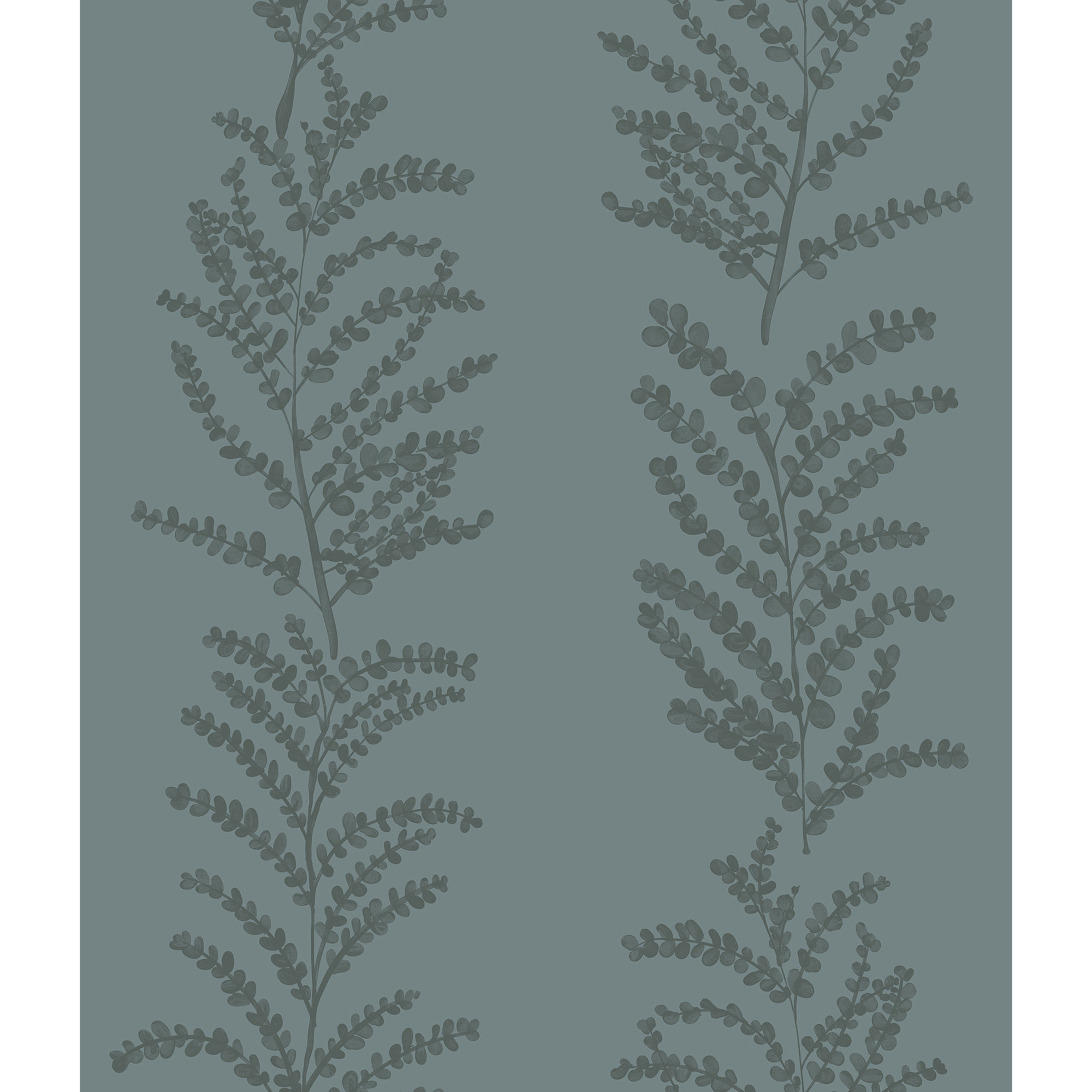 Yuki Osada Modern Floral Wallpaper, Slate Blue