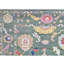 Hand Knotted Wool Southwestern Area Rug in Navy/Green/Light Yellow/Red
