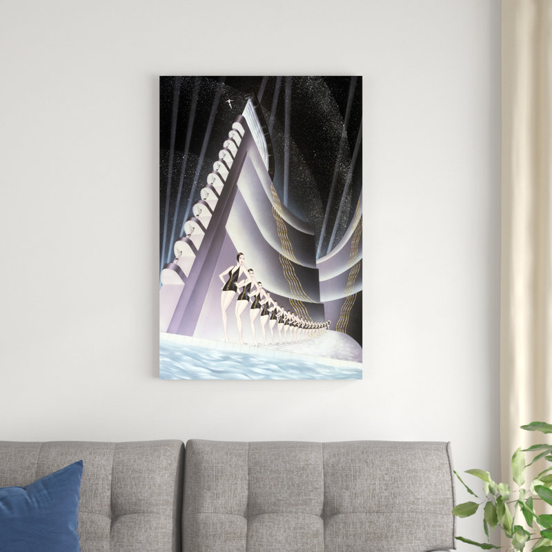 " Aquacade " Mixed Media Print, 36" H x 24" W x 1.25" D