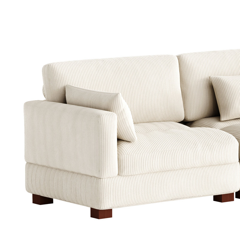 Maelina Reversible Modular Corner Sofa, 84.6cm H x 406.9cm W x 87.4cm D, Beige
