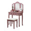 Ensemble de coiffeuse élégant avec miroir à 3 panneaux et banc rembourré