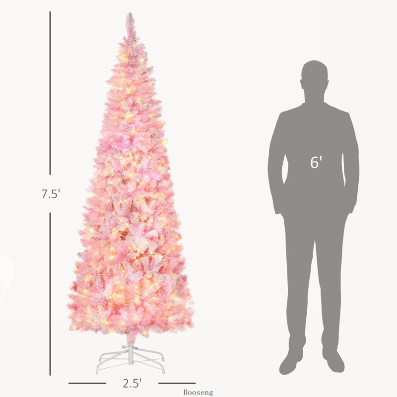 Arbre de Noël enneigé en forme de crayon avec lumières DEL blanc chaud