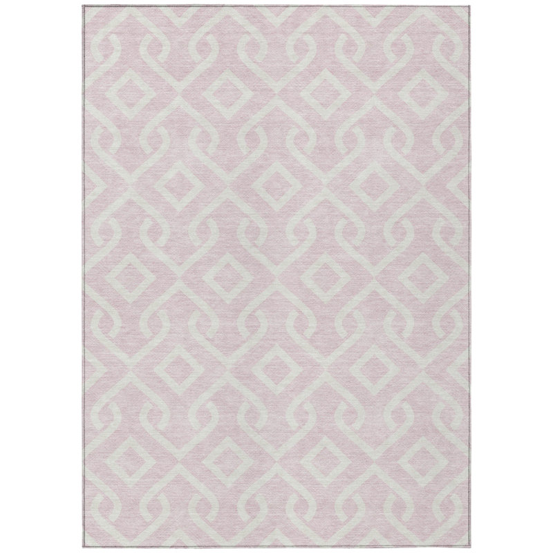 Tapis intérieur lavable à motif géométrique 9 pi x 12 pi ivoire