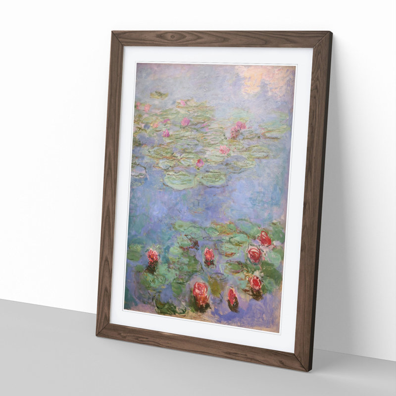 Water Lilies Lily Pond Vol.8 by Claude Monet - Picture Frame Painting, Walnut, 65cm H x 48cm W x 2cm D