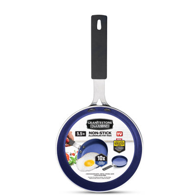 Granitestone Blue 5.5'' Nonstick Egg Pan with Rubber Grip Handle