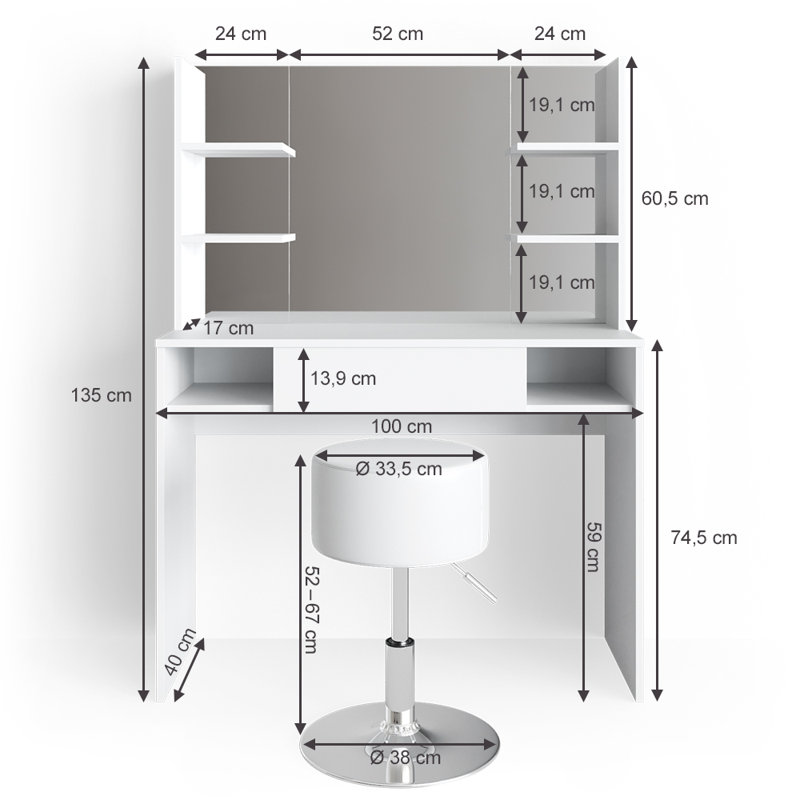 Mevlut Dressing Table with Mirror
