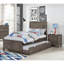 Lit simple de style transitionnel avec lit gigogne gris chaud brossé au fil du bois et texture de grain de bois 1pc-1640276974