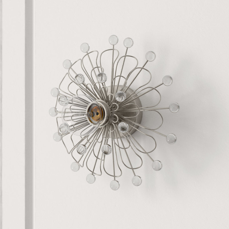 Keaton Flush Mounted Sconce, Burnished Silver Leaf