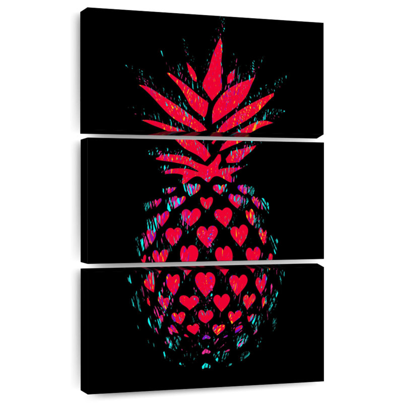 Yarlin Heart Dotted Pineapple, 32" H x 20" W