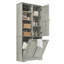 Armoire de rangement en chêne pour salle de bain avec portes, tiroirs et panier à linge inclinable - Conception autoportante avec tablettes ouvertes et réglables-2103138753
