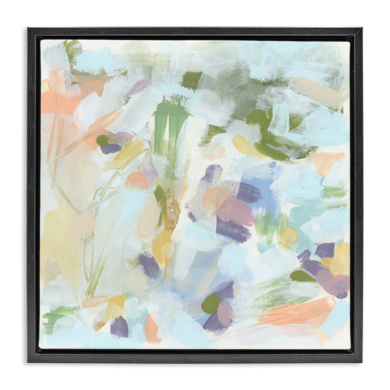 «Chaotic Pastel Impression», art mural encadré flottant par June Erica Vess, Cadre flottant noir de jais, H 25 po x l 25 po