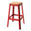 Chaise de bar rouge avec siège naturel et pieds robustes en métal pour le décor des sièges de chambre à coucher-1414502599