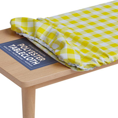 Nappe de cuisine en polyester - Élastique, imperméable, lavable, convient à la table, motif à carreaux