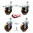 4 Inch SS High Temp Phenolic ½ Inch Threaded Stem Caster Set 2 Total Lock Brake