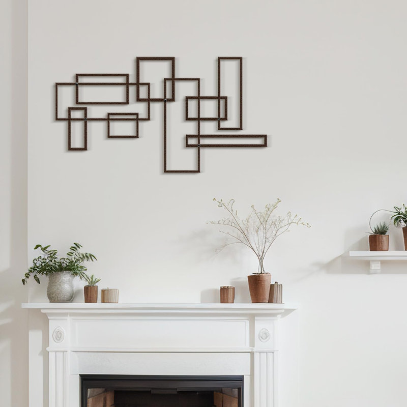 Décoration murale en métal, H 18 po x l 36 po x P 0,05 po, Bronze