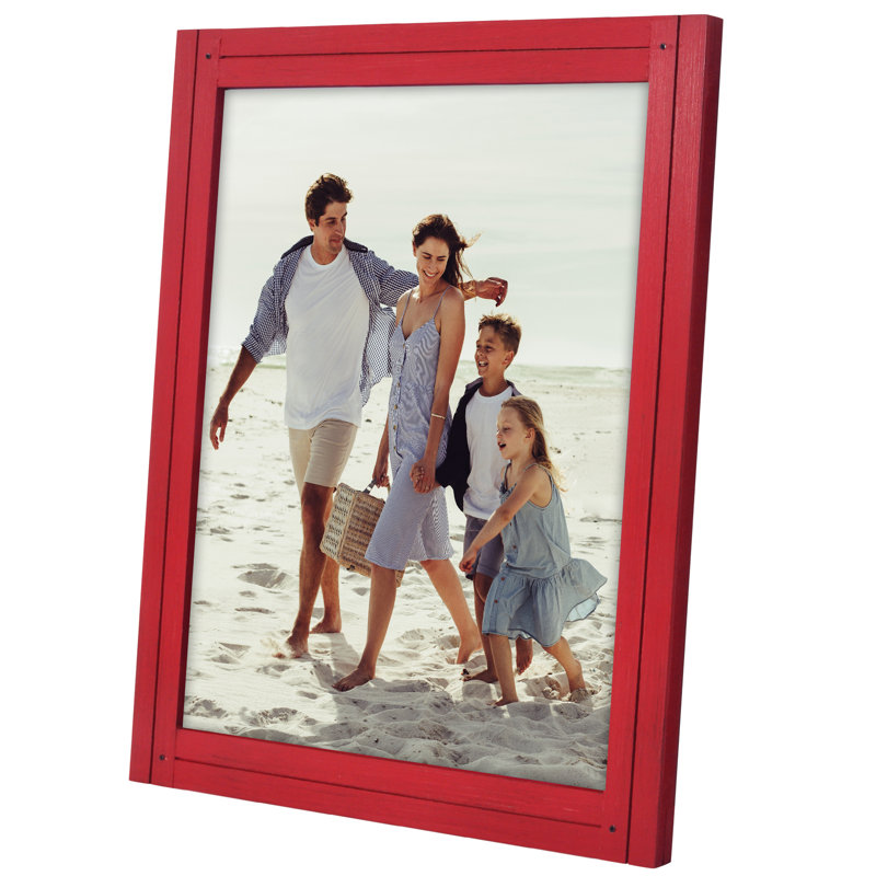 Picture Frame - Rustic Picture Frame with Textured Engineered Wood, Shatter Resistant Glass and Easel Back - Horizontal and Vertical Display