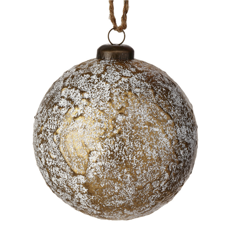 Ornement boule en cuir métallique 4 po, Patina
