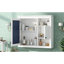 Armoire de toilette murale 32 po - blanc avec miroir et 3 tablettes de rangement pour salle de bain