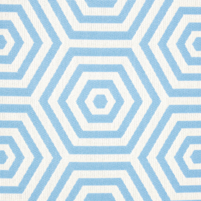 Schumacher x Mary McDonald Bees Knees Indoor/Outdoor Fabric, Pool