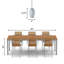 Luminaire suspendu en forme de dôme allongé de 6 po blanc et bleu glamour Latitude Run®