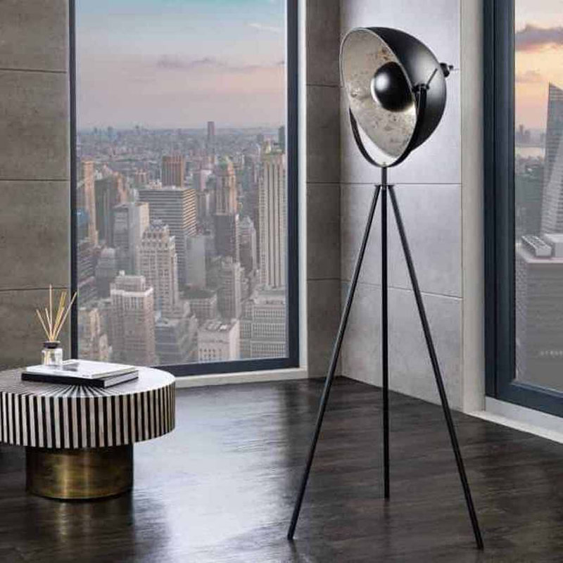Fiedler 146cm Tripod Floor Lamp, Black/Silver