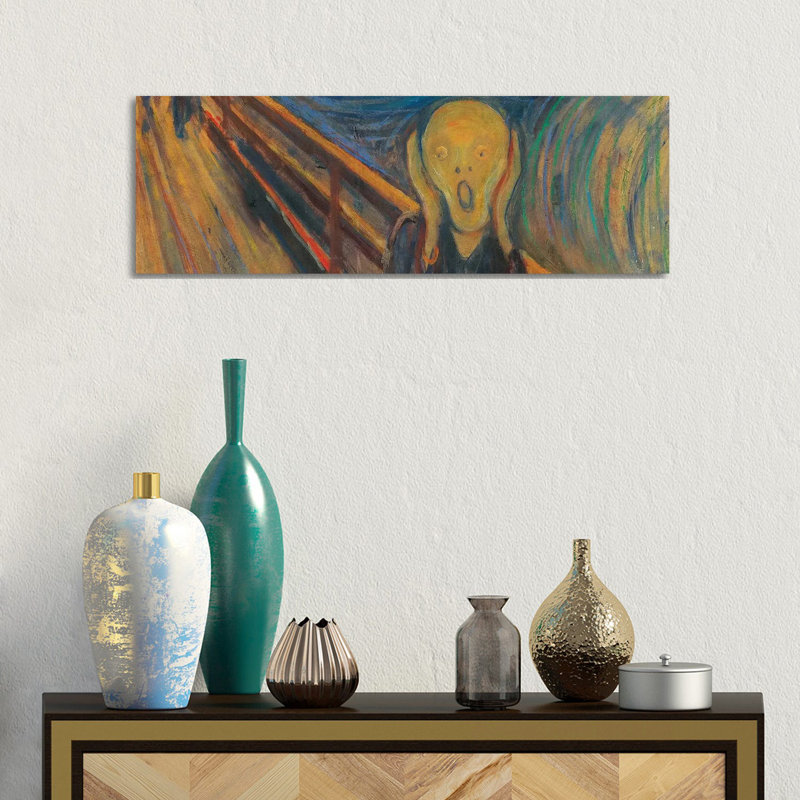 The Scream by Edvard Munch - Wrapped Canvas Panoramic Painting, 30.48 cm H x 91.44 cm W x 1.91 cm D