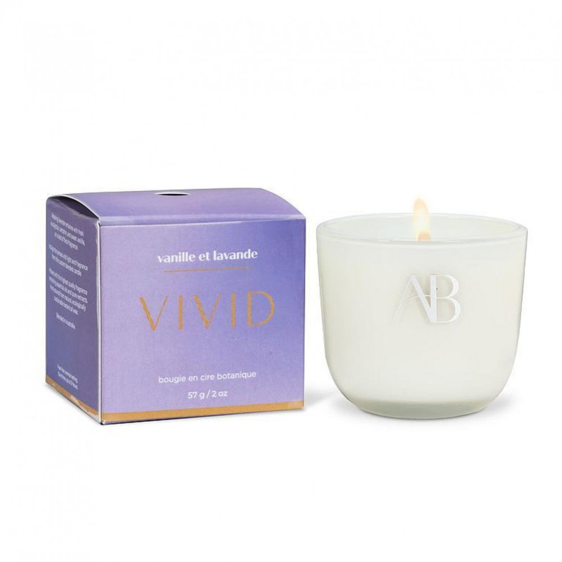 Bougie sureau à la noix de coco et piédestal, Mauve