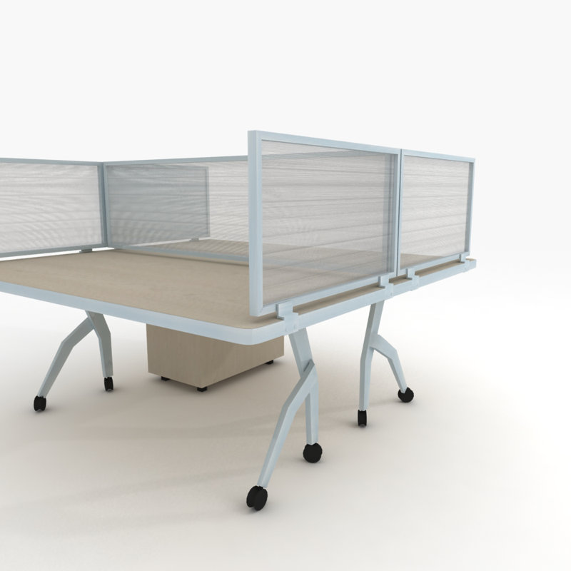 Panneau d'intimité en polycarbonate fixé au bureau, Aluminium, Translucide, 18" H x 42" lx 0.63" d