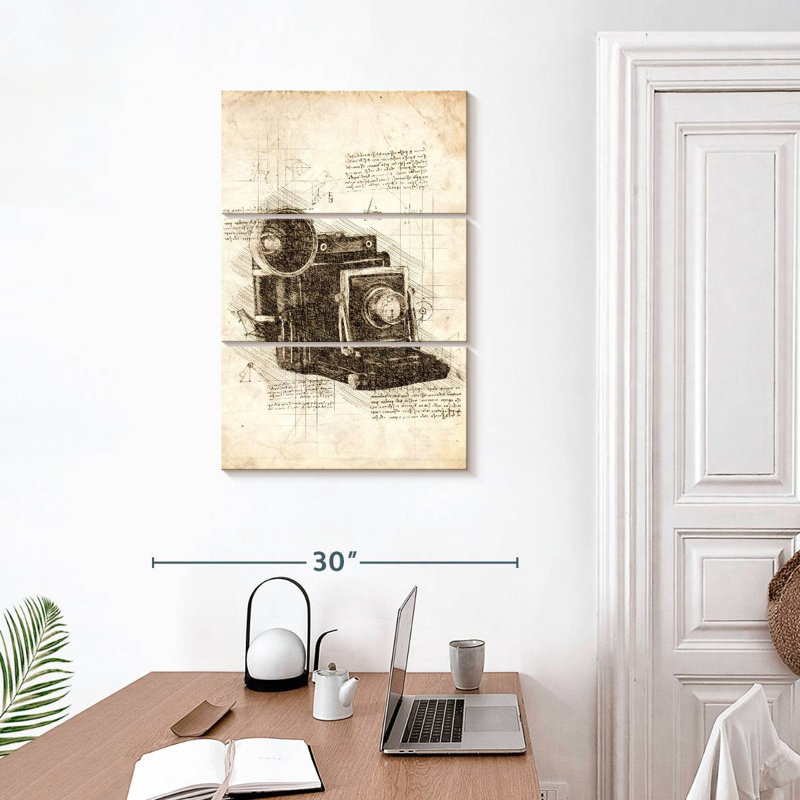 Old Camera Blueprint, 32" H x 20" W