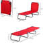 Chaise longue de piscine pliante pour le bronzage extérieur - dossier inclinable à 5 niveaux, structure en acier, rouge, plage, cour, patio Red Yard 5