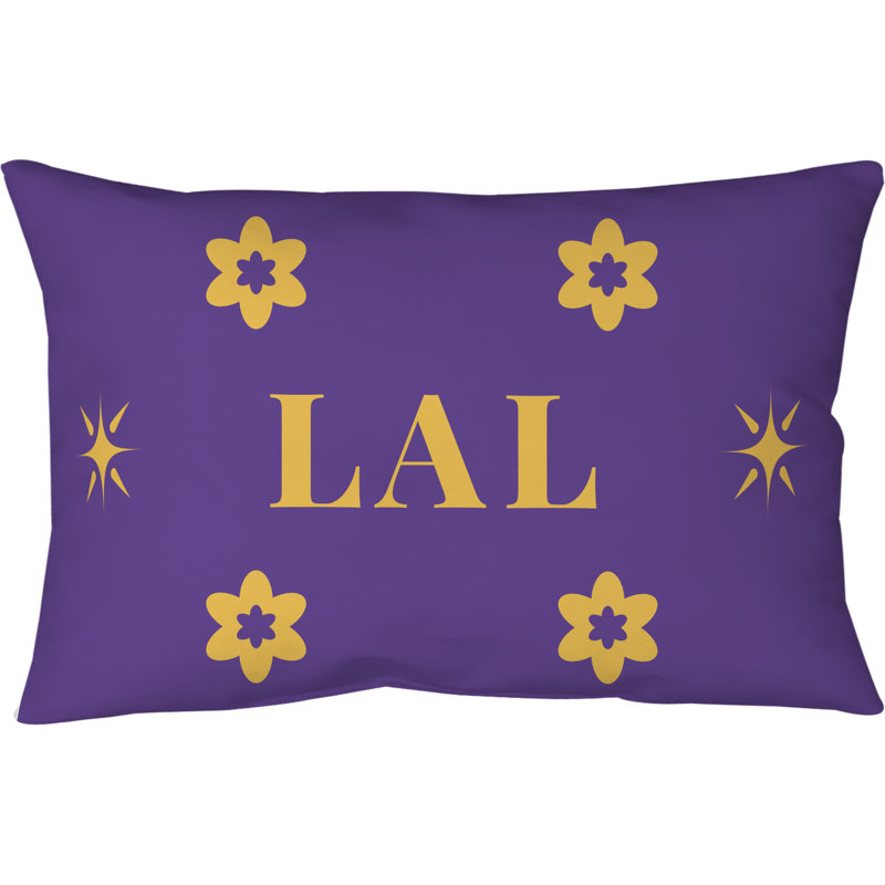 Oreiller 25 po x 18 po, Mauve, jaune, LA, Coussin en polyester filé soufflé et fermé