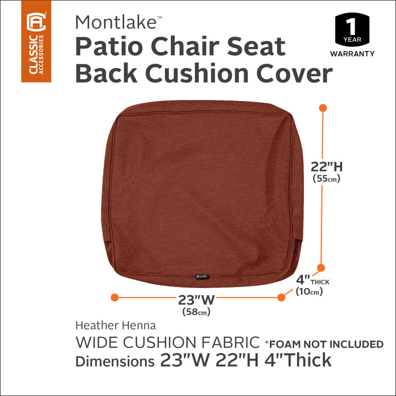 Ayvion Outdoor Cushion, 22" H x 23" W x 4" D, Henna Red
