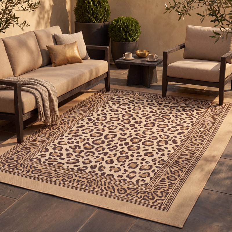 Tapis en calcite à motif animalier, crème et marron, antidérapant, à poils courts, pour l'intérieur et l'extérieur, adapté aux animaux de compagnie, salon, chambre, salle à manger, entrée, couloir, bureau, lavable