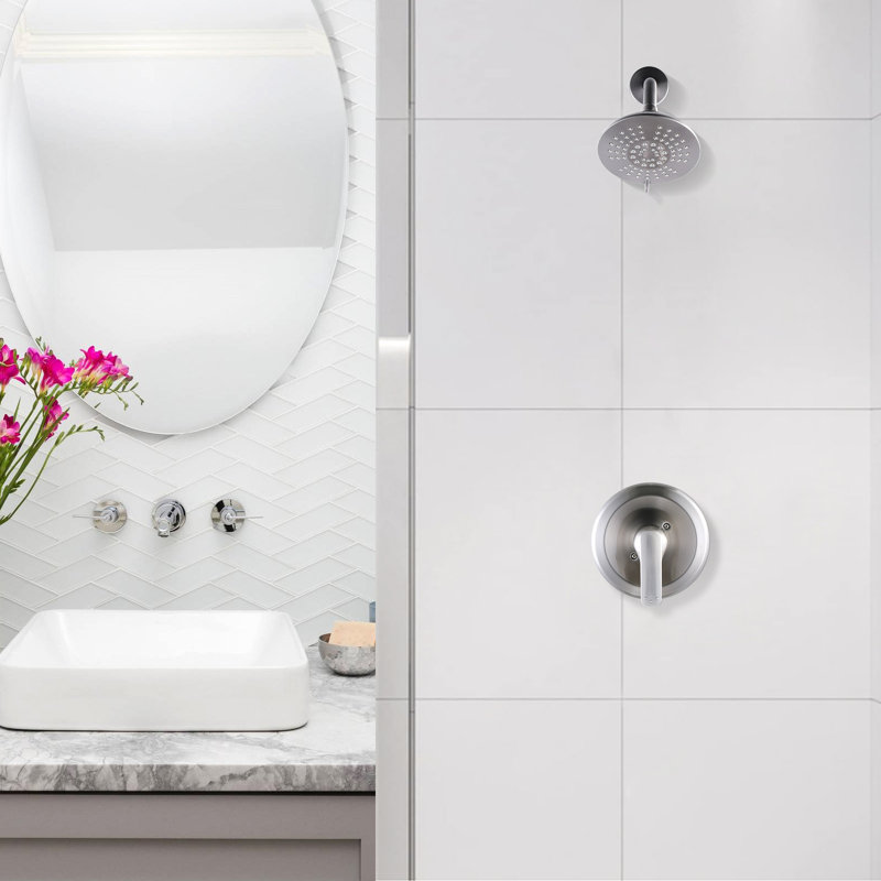 Robinet de baignoire et douche, Nickel brossé