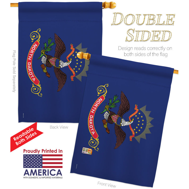 Polyester à 2 côtés 40 x 28 pi Ensemble de drapeaux, Dakota du Nord