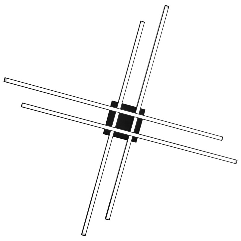 Plafonnier encastré 1 lumière Rendon, Noir, 42"