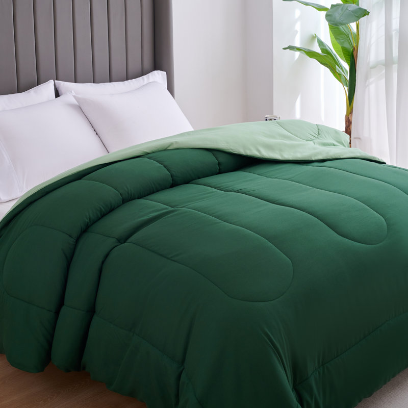  Édredon simple réversible toutes saisons en duvet synthétique, Édredon très grand, Bleu marine/rouge