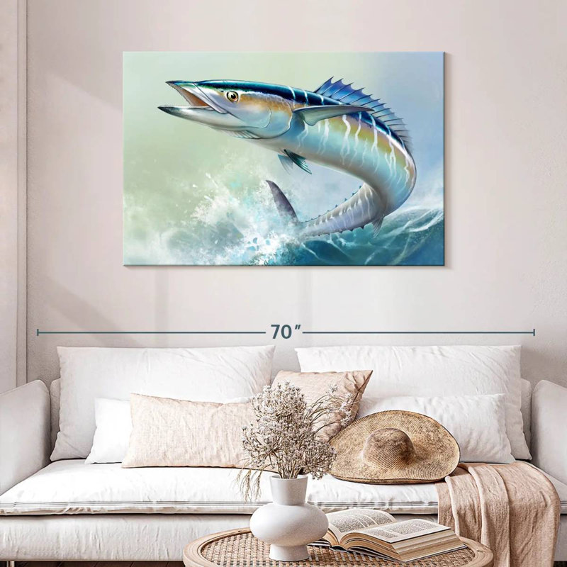 Brampt Wahoo Fish On Waves, 30" H x 45" W