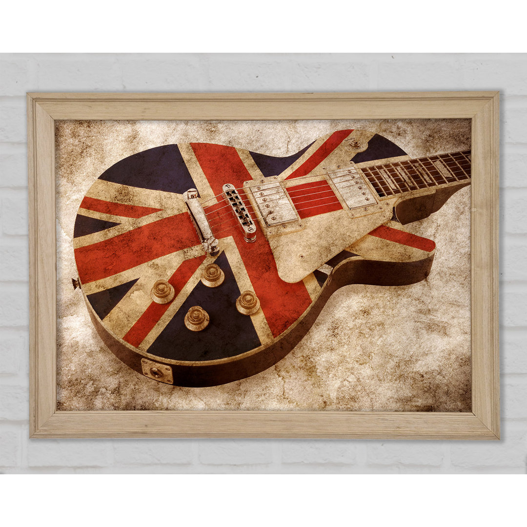 Britische Retro-Gitarre 2 - Einzelne Bilderrahmen Kunstdrucke