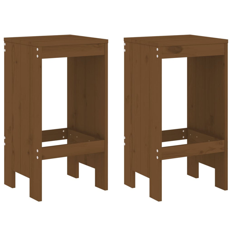 Nedyu Solid Wood Bar Stool with Solid Wood Frame, Honey Brown, Bar Stool (29.5" Seat Height)