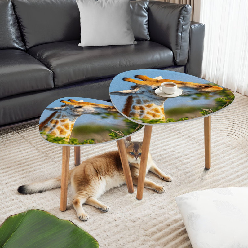 Ensemble de 2 tables basses gigognes Triangle