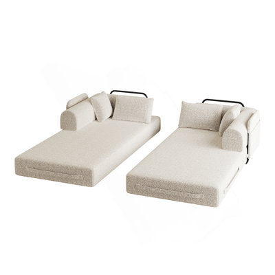 Canapé-lit convertible de 78,7 pouces avec coussin cylindrique, tissu chenille, matelas pliant, poche latérale, idéal pour le salon et la chambre à coucher