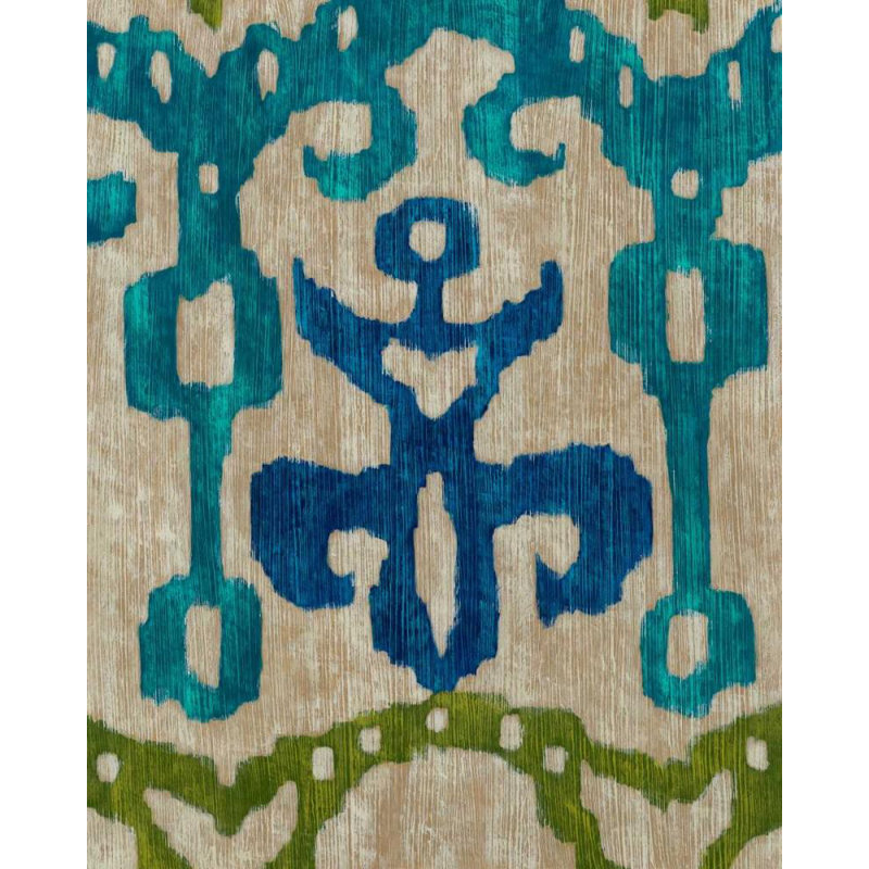 «Red Barrel Studio® Zarris, Chariklia», reproduction d'art sur toile tendue: Ikat III bleu sarcelle 22063Z
