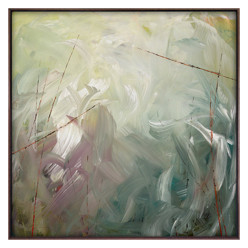 Morning Bird Print by Frenz, Lesley, Walnut Framed, 42" H x 42" W